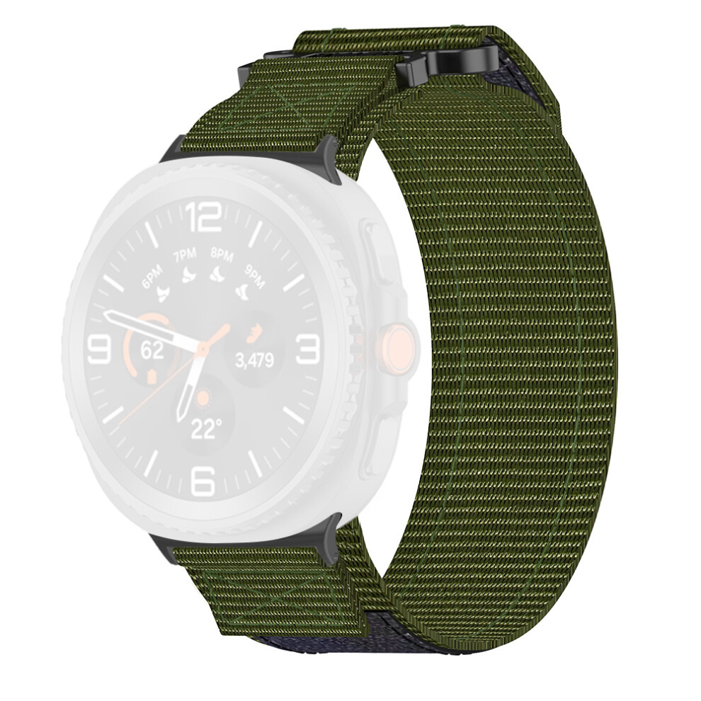 (Army ) Watch Band For Samsung Galaxy Watch8 Classic 46Mm / Watch8 44Mm / 40Mm Nylon Magic Tape Strap Green 6914287261822