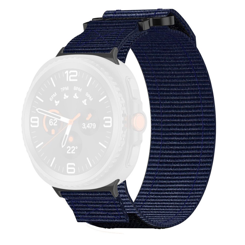 (Midnight ) Watch Band For Samsung Galaxy Watch8 Classic 46Mm / Watch8 44Mm / 40Mm Nylon Magic Tape Strap Blue 6914289135176
