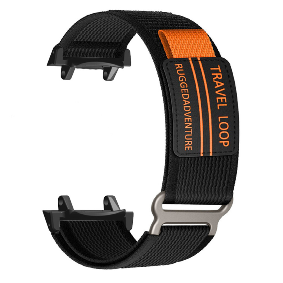 (Black) For Huami Amazfit T-Rex 3 Nylon Strap Magic Tape Metal Buckle Watch Band With Pc Connector Black 6914282391920