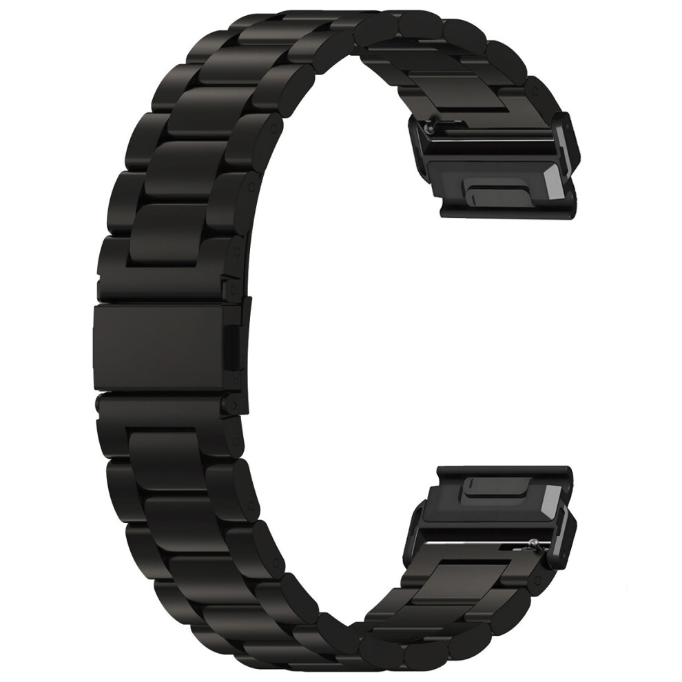 (Black) For Garmin Fenix 8 47Mm / E 47Mm Watch Band 22Mm Titanium Alloy 3-Bead Wrist Strap Black 6914282603771