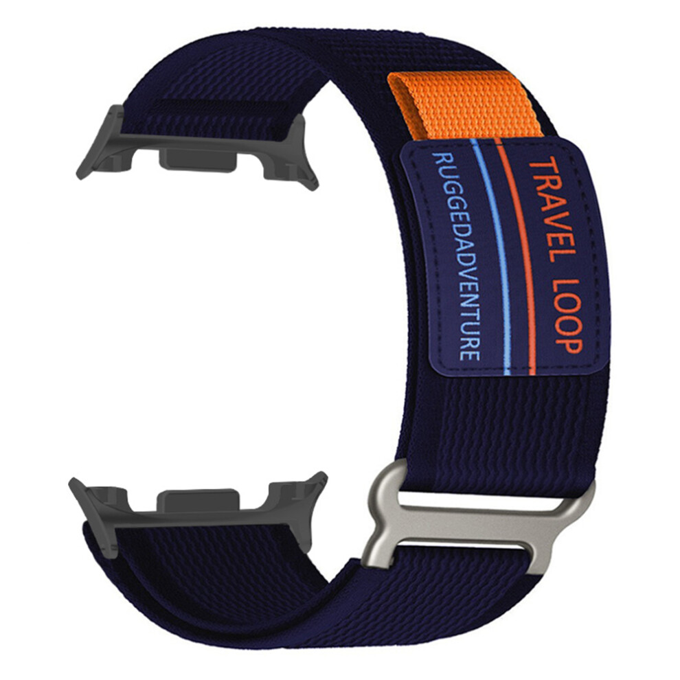 (Midnight ) Nylon Strap For Samsung Galaxy Watch8 Classic 46Mm / Watch8 44Mm / 40Mm Magic Tape Watch Band With Metal Buckle Blue 6914288081122