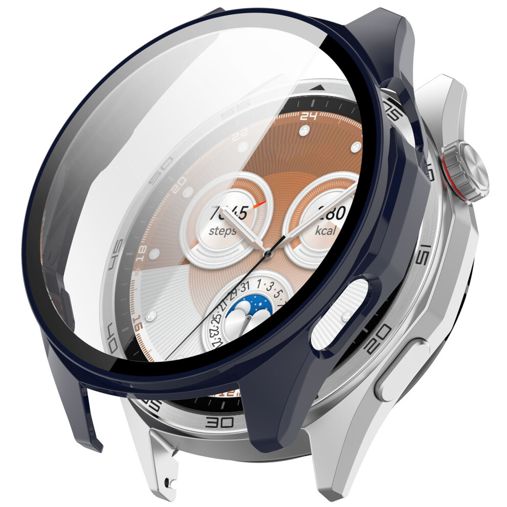 (Blue) For Huawei Watch Gt 6 46Mm Hard Pc Watch Case With Tempered Glass Screen Film Blue 6914286568397