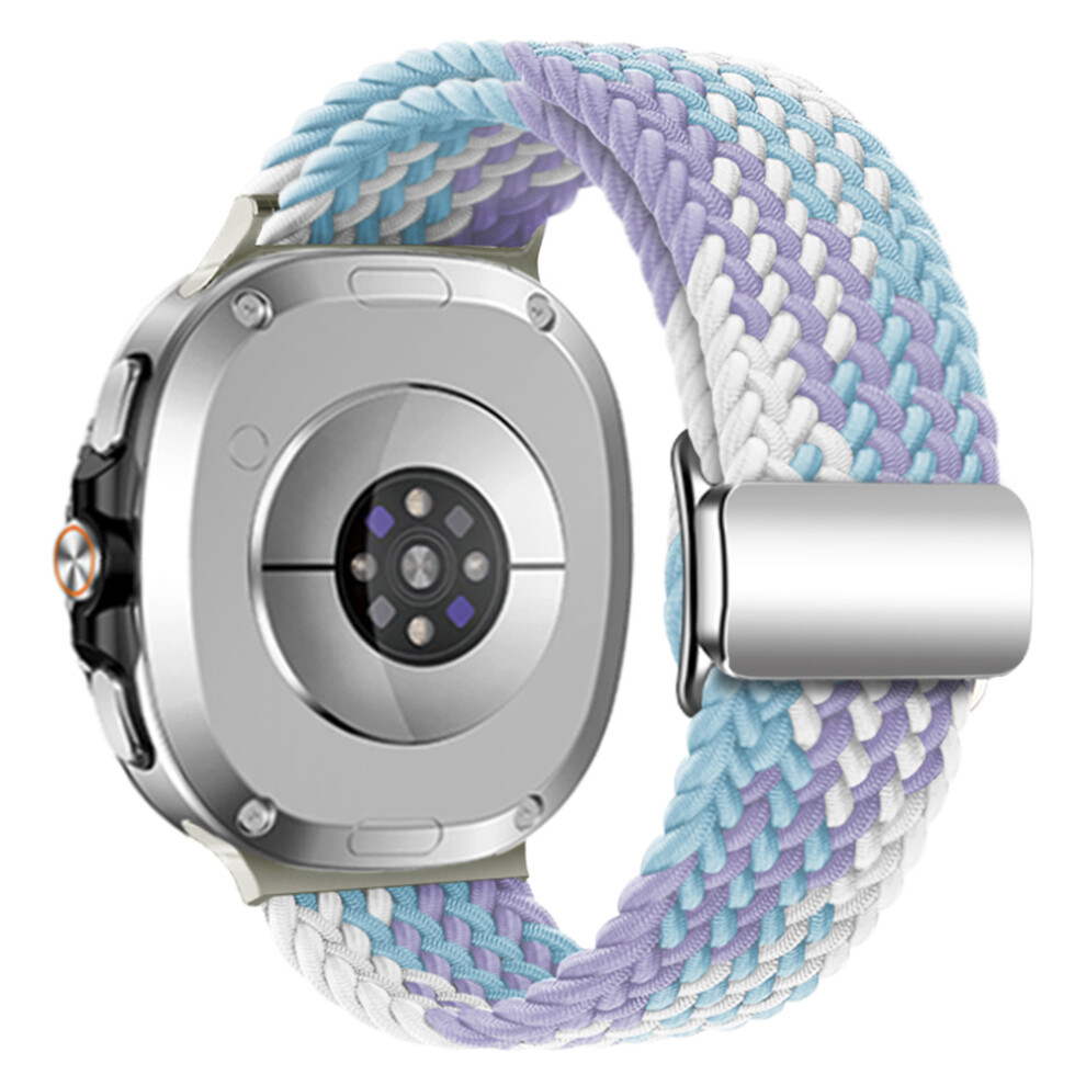 (Violet) Wrist Strap For Samsung Galaxy Watch8 44Mm / 40Mm / Watch8 Classic 46Mm Magnetic Clasp Woven Nylon Watch Band 6914280123196