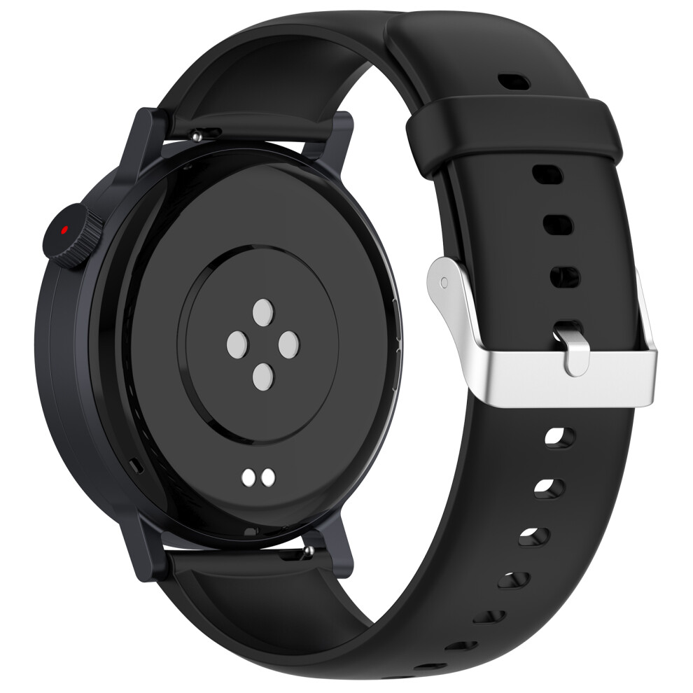 (Black) Smartwatch Band For Nothing Cmf Watch 3 Pro / Watch Pro 2 / Watch Pro Silicone Wrist Strap With Silver Buckle Black,Silver 6914281256671