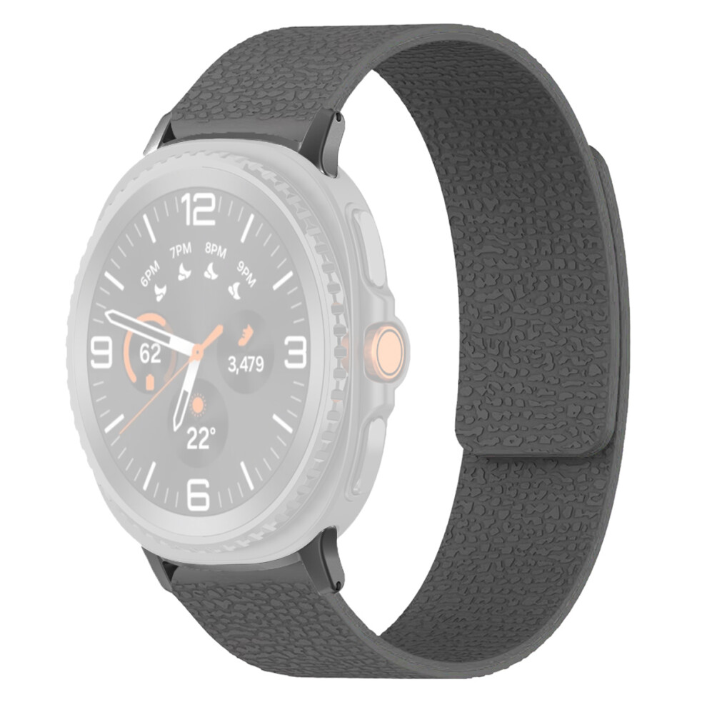 (Grey) Silicone Band For Samsung Galaxy Watch8 44Mm / 40Mm / Watch8 Classic 46Mm Litchi Texture Magnetic Strap Grey 6914283805075