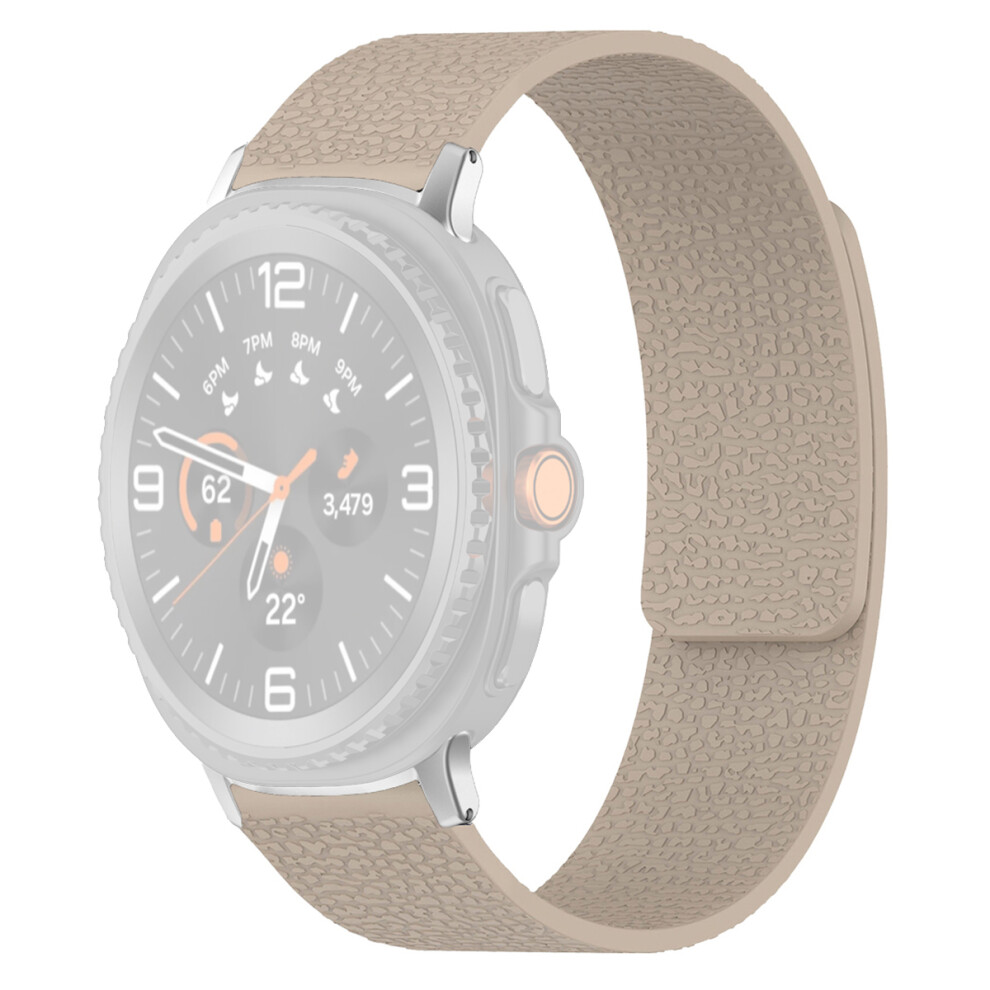 (Stone Color) Silicone Band For Samsung Galaxy Watch8 44Mm / 40Mm / Watch8 Classic 46Mm Litchi Texture Magnetic Strap 6914286476906