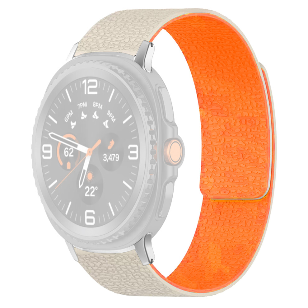(Starlight / ) Silicone Band For Samsung Galaxy Watch8 44Mm / 40Mm / Watch8 Classic 46Mm Litchi Texture Magnetic Strap Orange 6914285762987