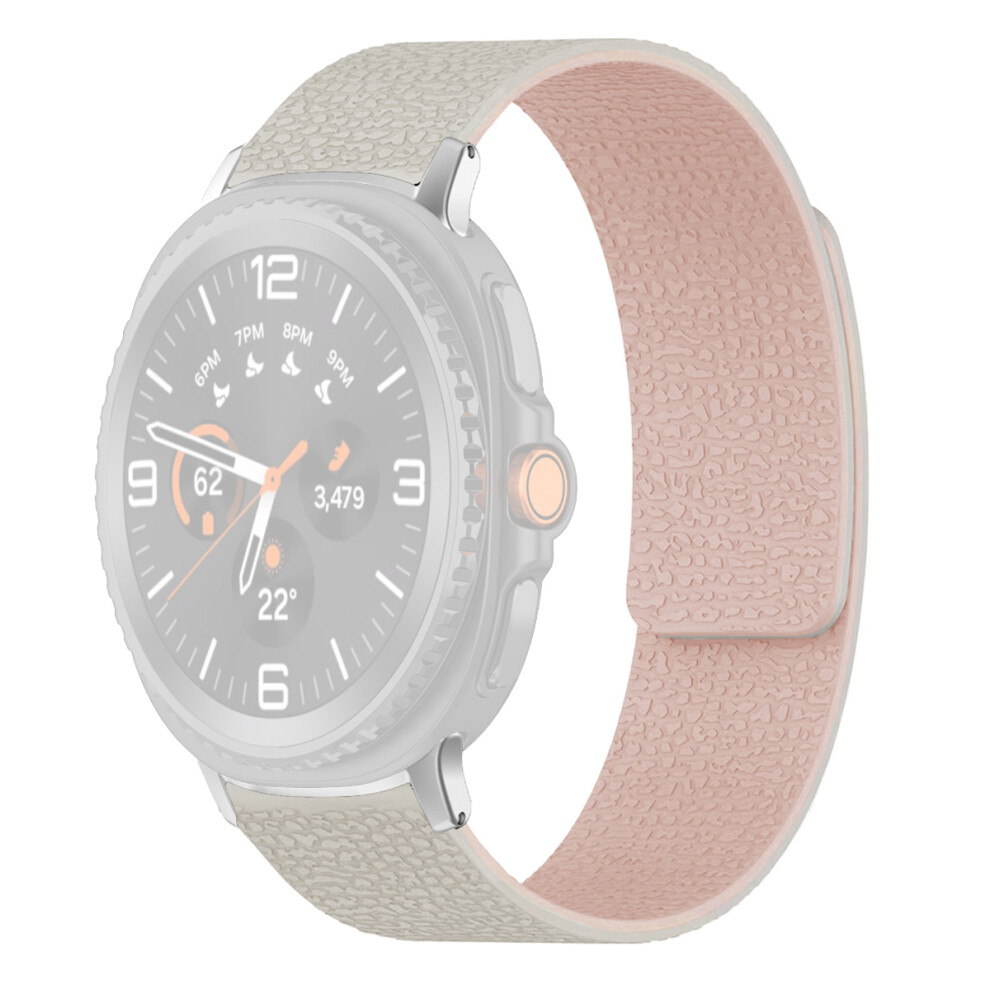 (Starlight / ) Silicone Band For Samsung Galaxy Watch8 44Mm / 40Mm / Watch8 Classic 46Mm Litchi Texture Magnetic Strap Pink 6914280773438