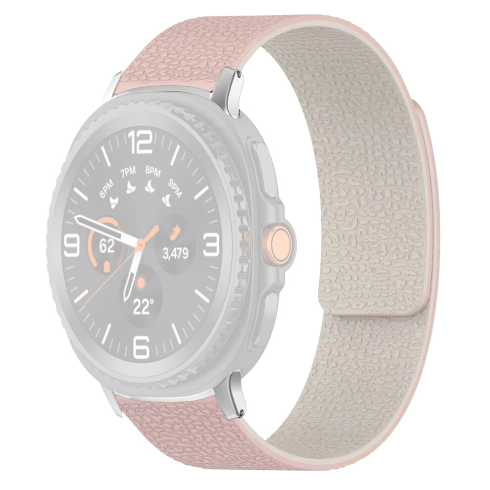( / Starlight) Silicone Band For Samsung Galaxy Watch8 44Mm / 40Mm / Watch8 Classic 46Mm Litchi Texture Magnetic Strap Pink 6914281089071