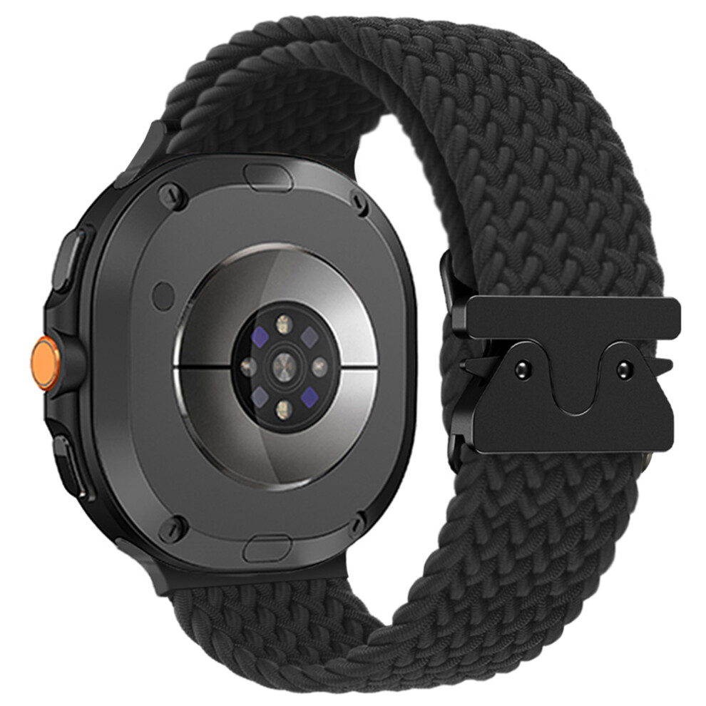 (Black) Nylon Watch Band For Samsung Galaxy Watch8 44Mm / 40Mm / Watch8 Classic 46Mm Braided Replacement Strap Black 6914284010966