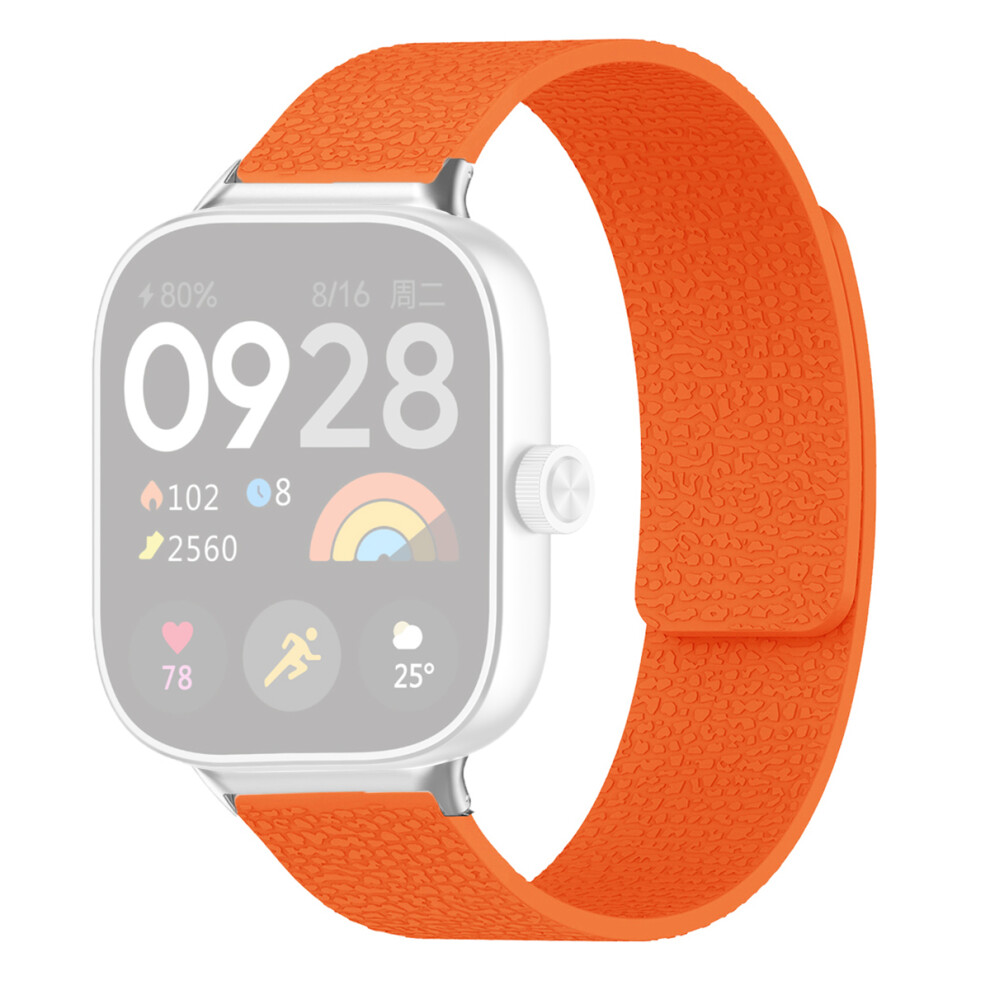 (Orange) Silicone Band for Xiaomi Redmi Watch 5 / Watch 4 / Smart Band 9 Pro / 8 Pro Litchi Texture Magnetic Strap-image-OPC-PMCTX92-NEW