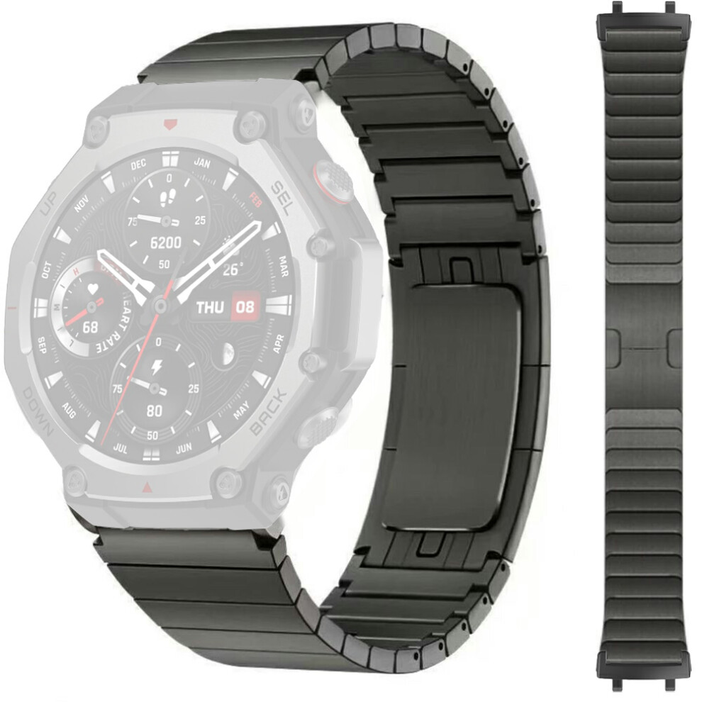 (Grey) For Huami Amazfit T-Rex Pro A1918 Watch Band Titanium Alloy 1-Bead Wrist Strap-image-OPC-PMCTXDQ-NEW