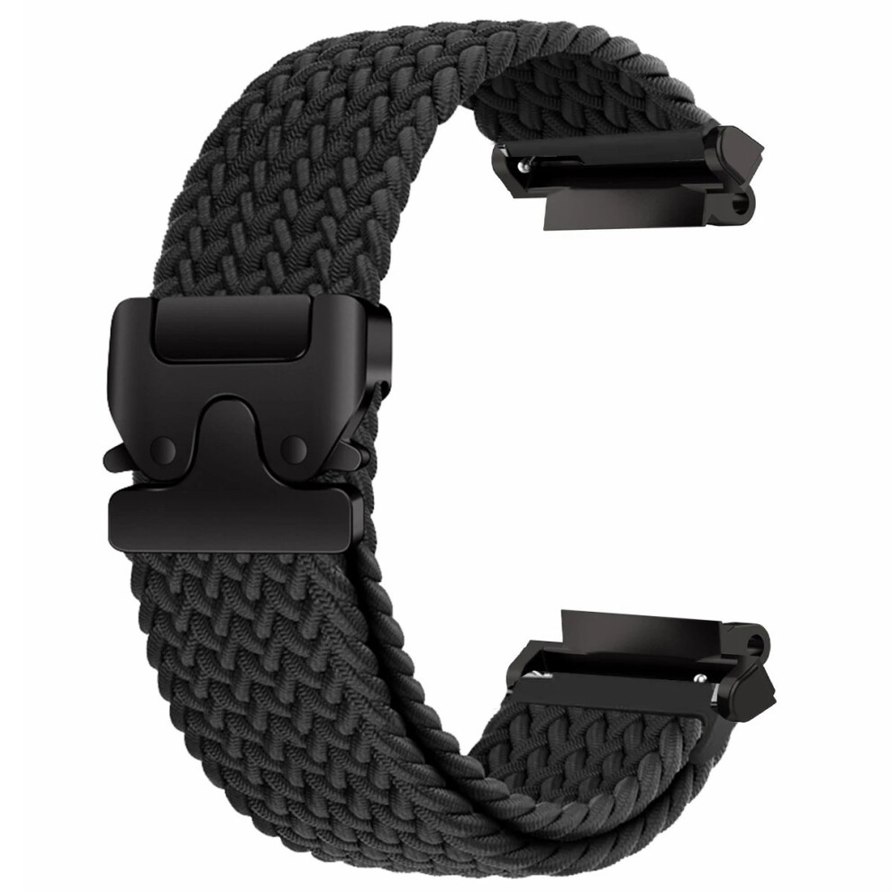 (Black) For Huami Amazfit T-Rex 2 Nylon Watch Band Braided Replacement Strap Black 6914283871698