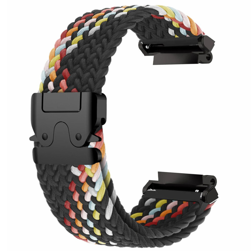 ( Rainbow) For Huami Amazfit T-Rex 3 A2322 Nylon Watch Band Braided Replacement Strap Black 6914286044266