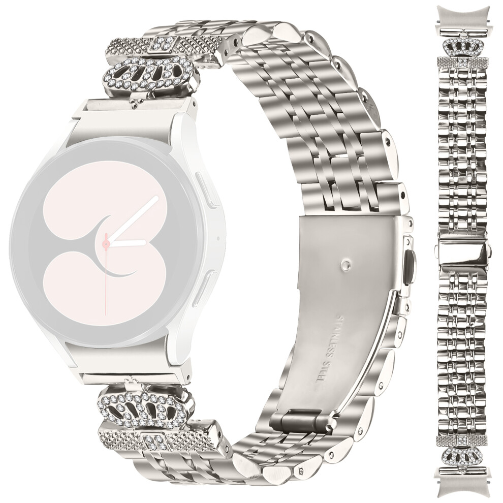 (Starlight) Watch Band With Quick Release Connector For Samsung Galaxy Watch6 Classic 47Mm / 43Mm / Watch6 44Mm / 40Mm 7-Bead Rhineston 6914289649420