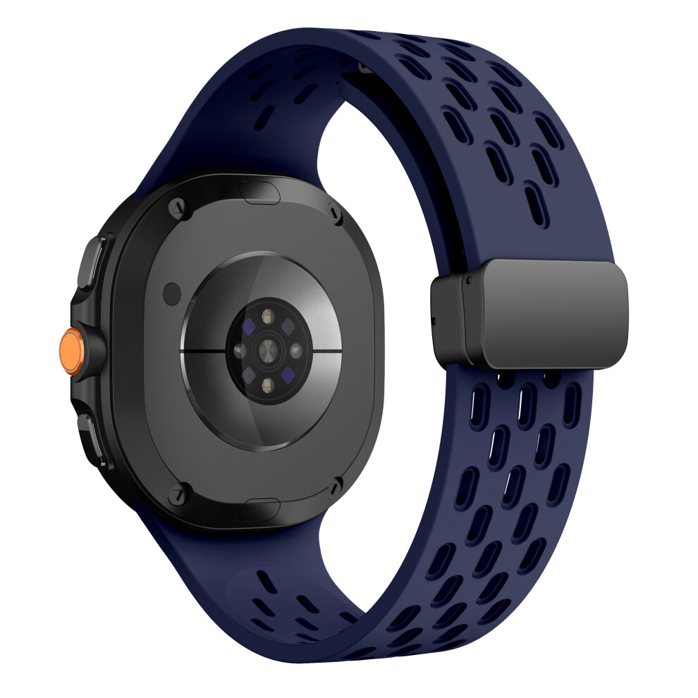 (Midnight ) Breathable Silicone Strap For Samsung Galaxy Watch8 44Mm / 40Mm / Watch8 Classic 46Mm Multi Hole Magnetic Buckle Watch Band Blue 6914288900096