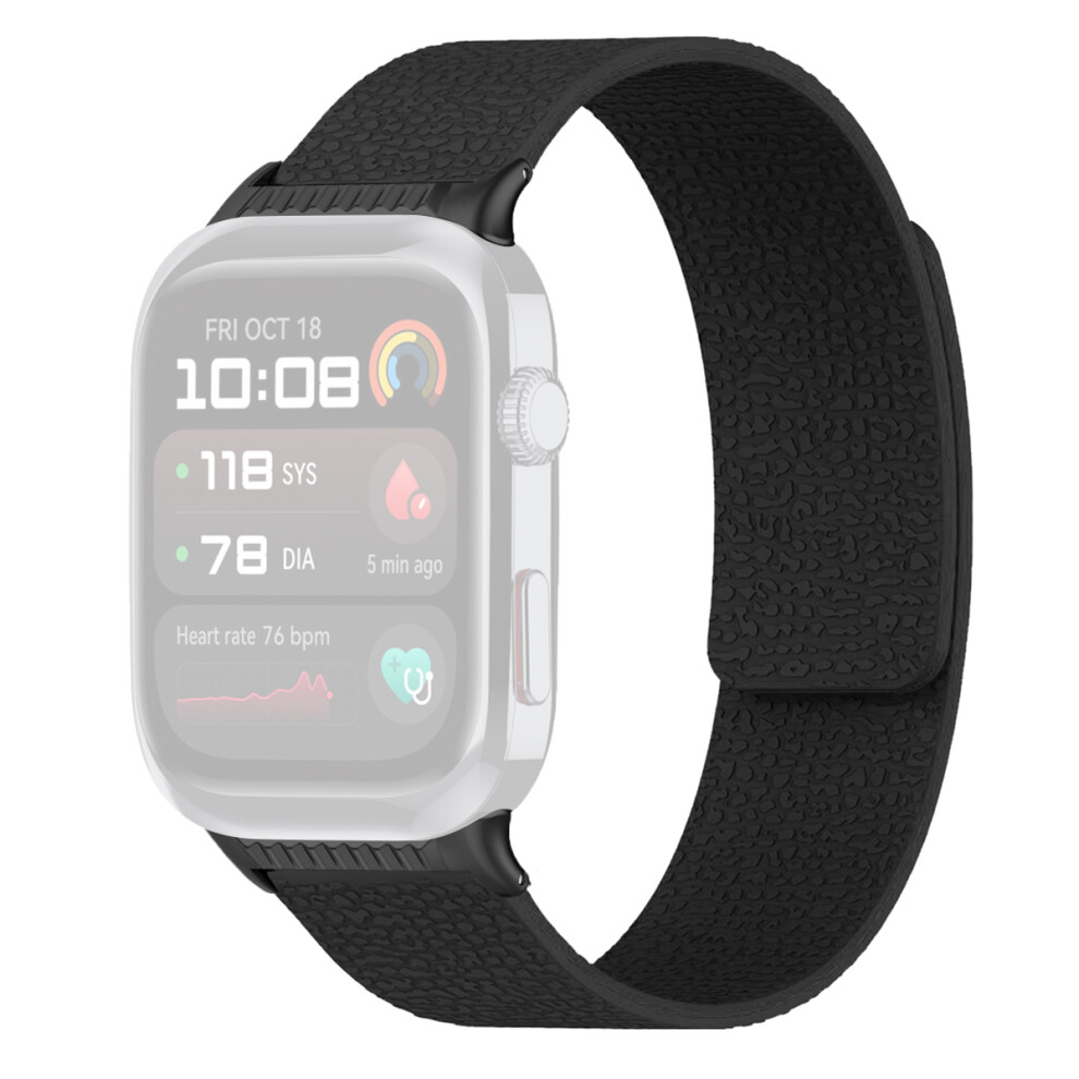 (Black) For Huawei Watch D2 Silicone Watch Band Litchi Texture Magnetic Wrist Strap Black 6914287126985