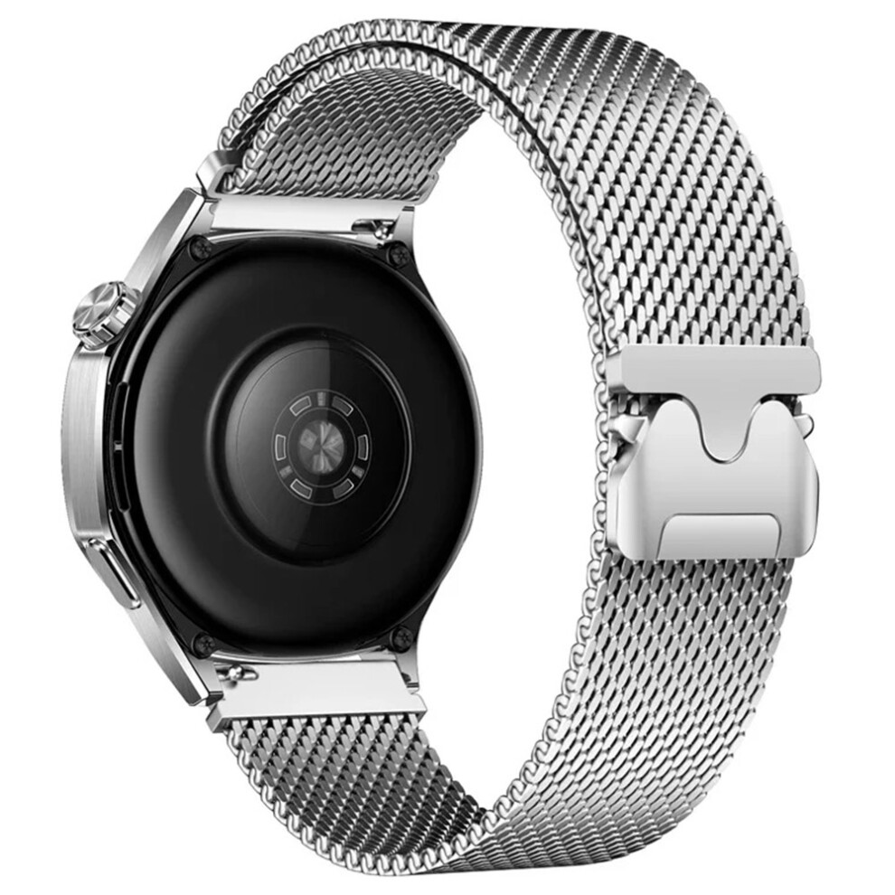 (Silver) 20Mm Watch Band For Garmin Vivoactive 6 / Vivoactive 5 Milanese Pure Titanium Metal Strap With Parachute Clasp Silver 6914281953761