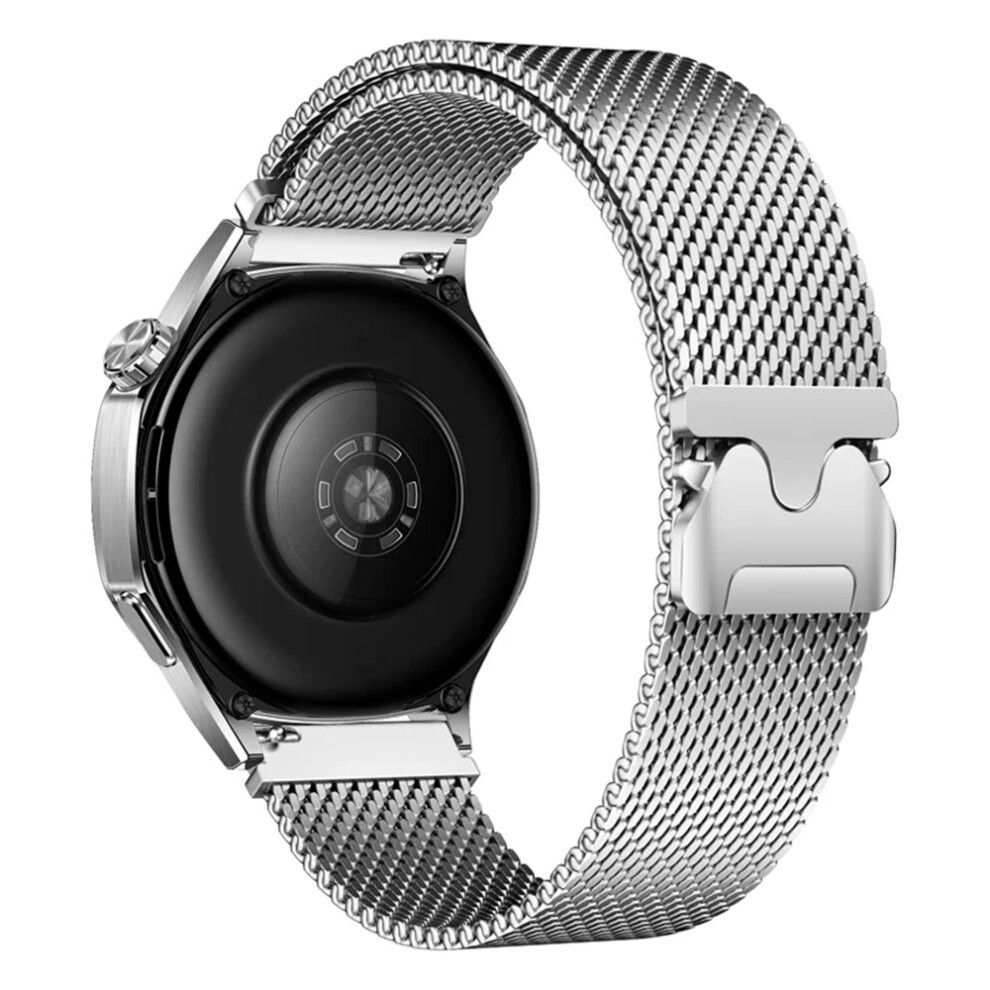 (Silver) Watch Band For Garmin Venu 3 / Forerunner 265 / 255 Music 22Mm Parachute Clasp Milanese Pure Titanium Strap Silver 6914285129780