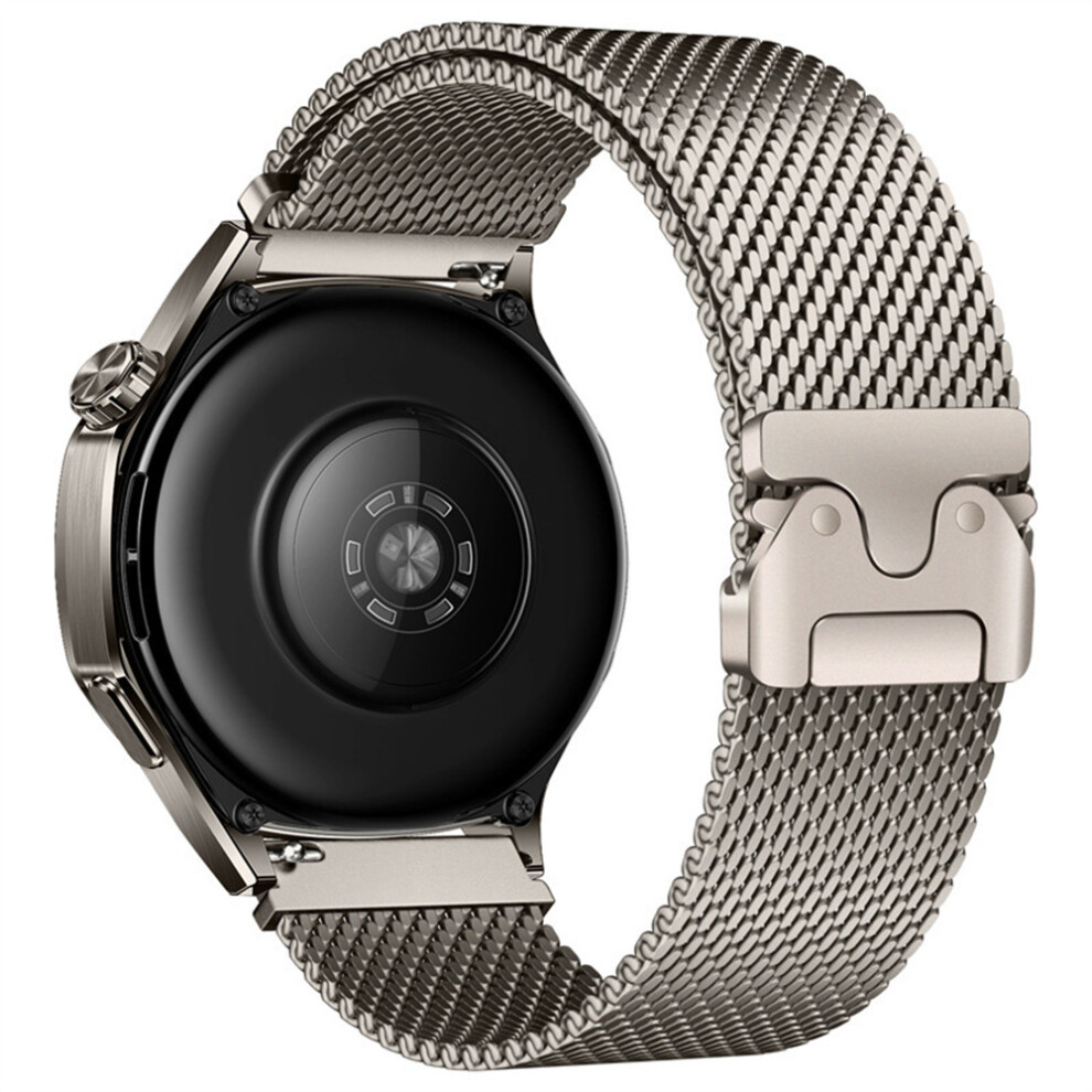 (Titanium) Watch Band For Garmin Venu 3 / Forerunner 265 / 255 Music 22Mm Parachute Clasp Milanese Pure Titanium Strap 6914280993997