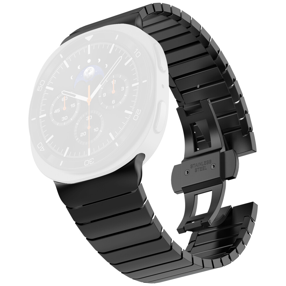 (Black) For Samsung Galaxy Watch Ultra (2025) 47Mm / Ultra 47Mm Titanium Alloy One-Bead Watch Strap With Butterfly Clasp Black 6914282462132