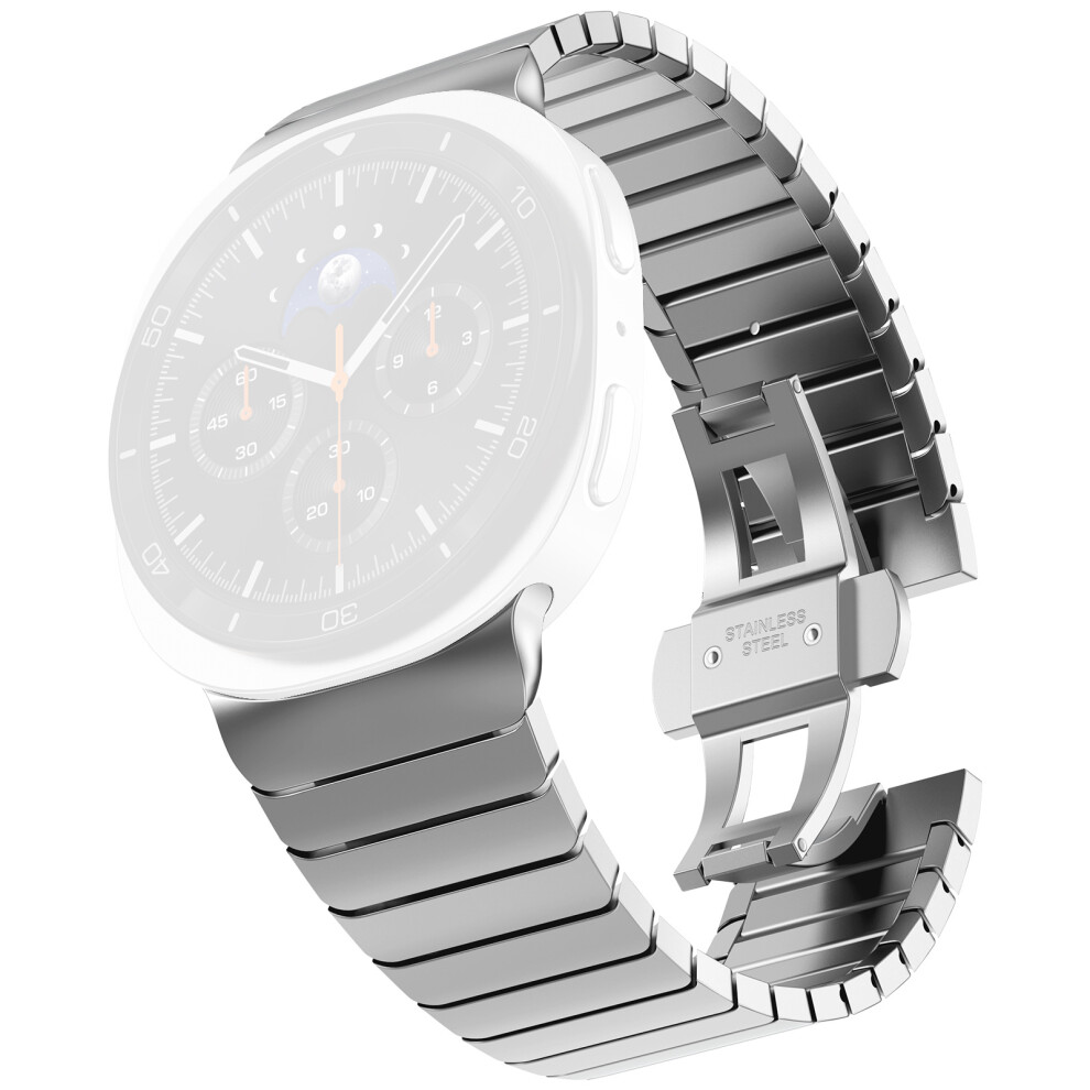 (Silver) For Samsung Galaxy Watch Ultra (2025) 47Mm / Ultra 47Mm Titanium Alloy One-Bead Watch Strap With Butterfly Clasp Silver 6914288580922