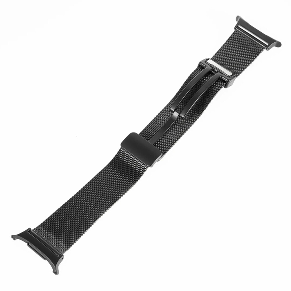 (Black) Watch Band For Samsung Galaxy Watch8 44Mm / 40Mm / Watch8 Classic 46Mm Fine Mesh Folding Clasp Metal Strap Black 6914289714401