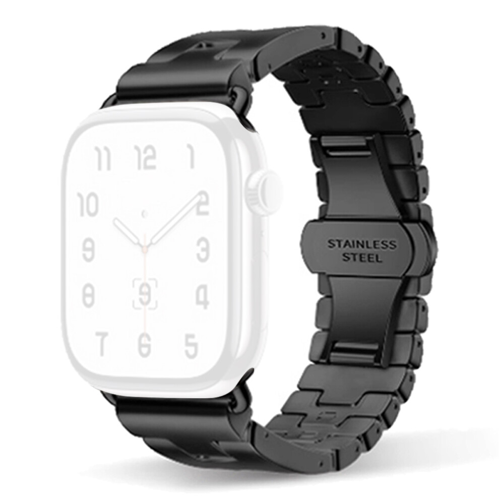 (Black) Replacement Strap For Apple Watch Ultra 3 2 1 49mm / Series 11 10 46mm / 9 8 7 45mm / SE3 SE2 SE 6 5 4 44mm / 3 2 1 42mm H Type M-image-OPC-PMCTYFW-NEW