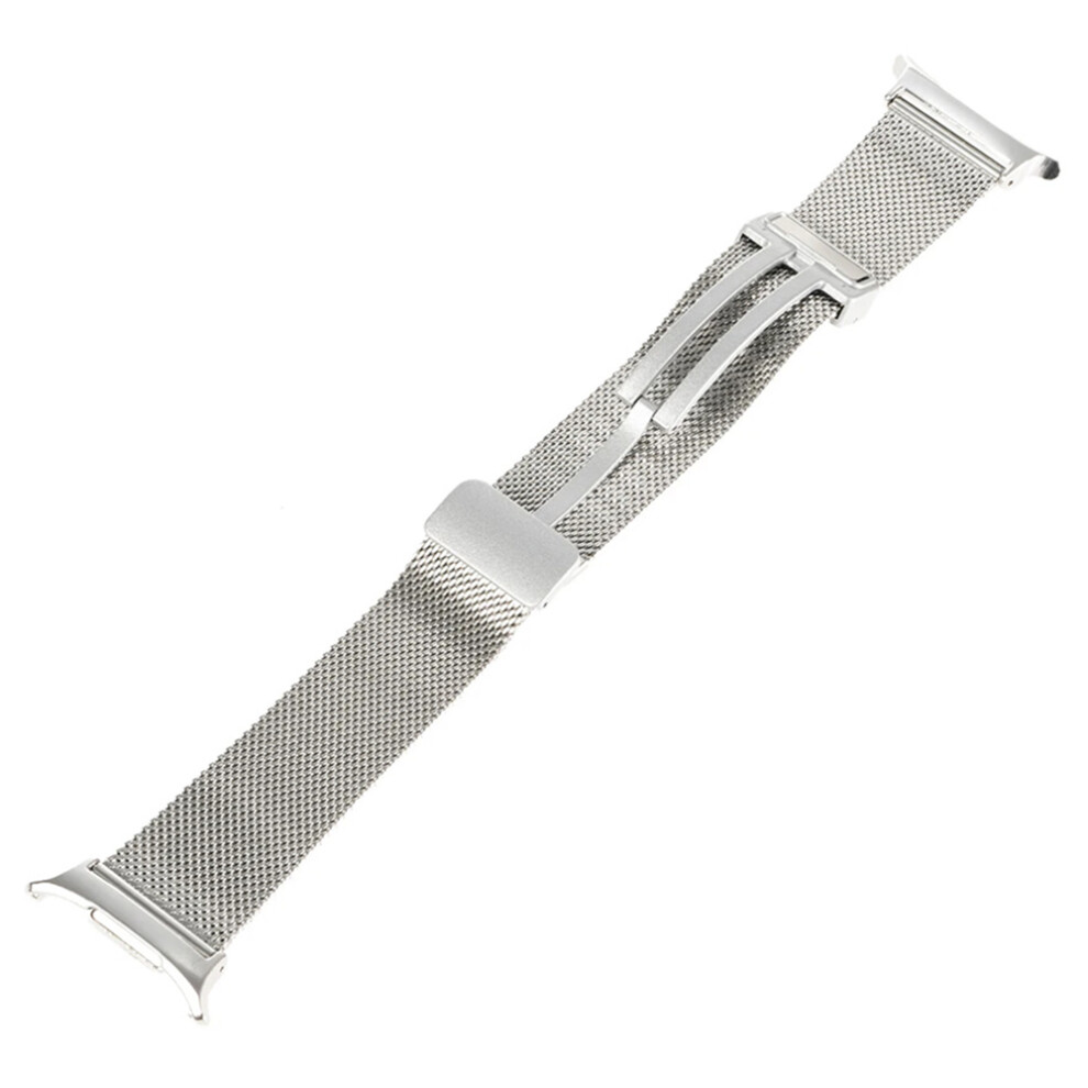 (Silver) Watch Band For Samsung Galaxy Watch Ultra (2025) 47Mm / Ultra 47Mm Fine Mesh Folding Clasp Metal Strap Silver 6914287567689