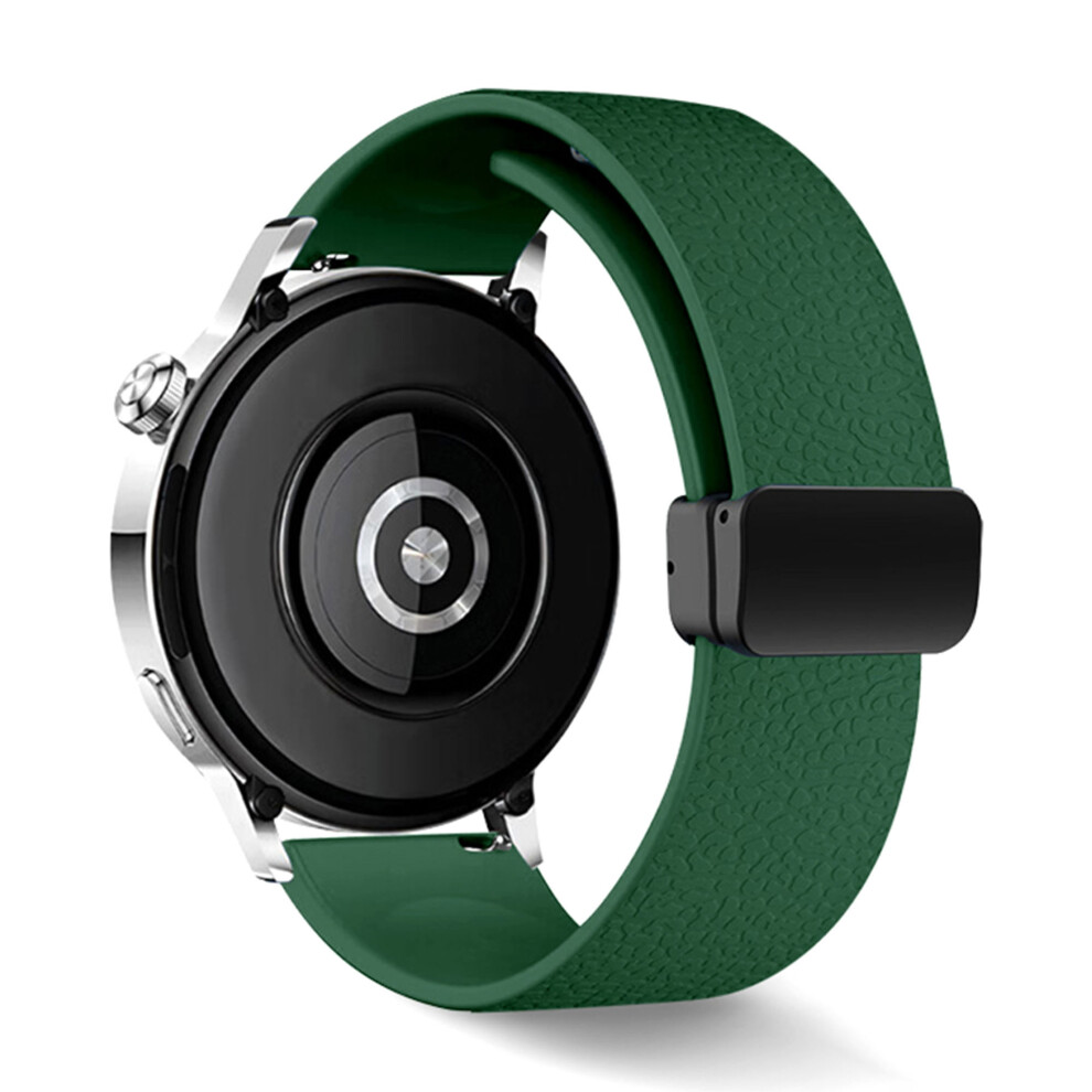 (Green) 22Mm Magnetic Silicone Band For Huawei Watch Gt 5 46Mm / Gt 5 Pro 46Mm / Samsung Galaxy Watch3 45Mm Litchi Texture Watch Strap Green 6914282127796