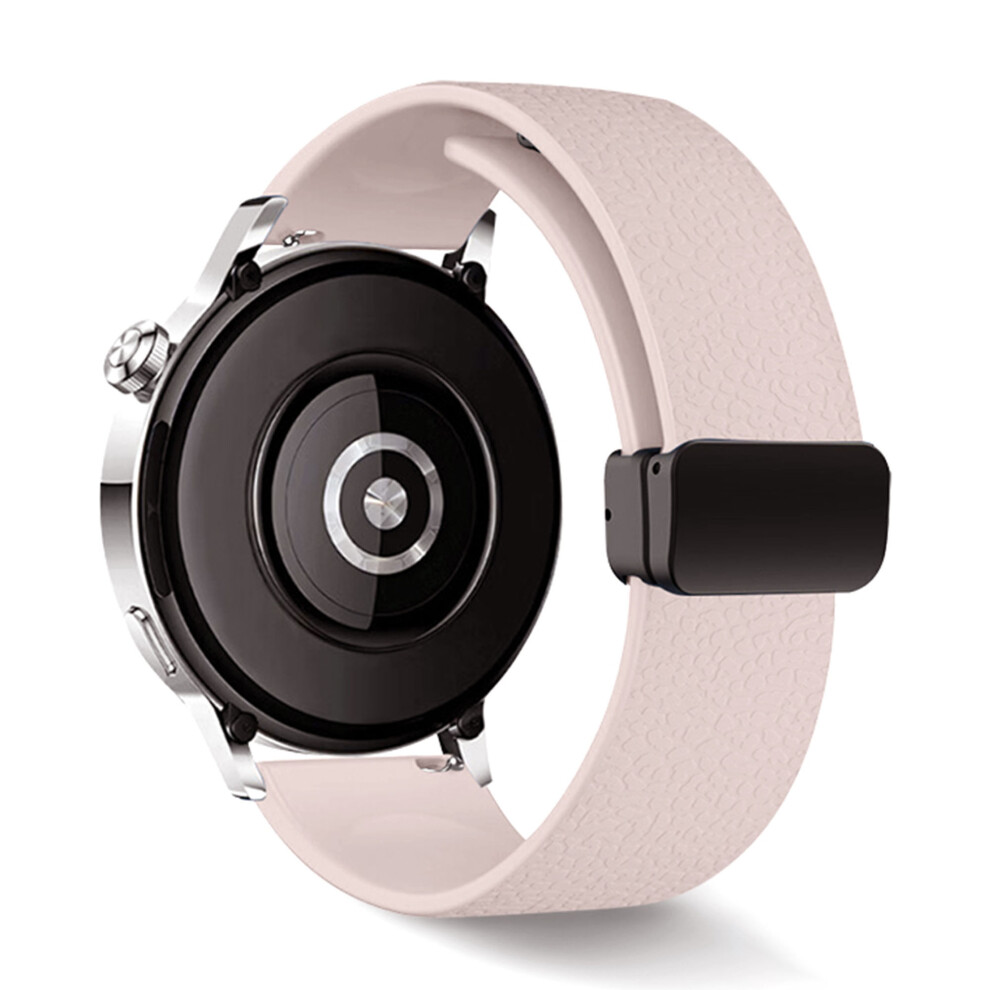 (Pink) 22Mm Magnetic Silicone Band For Huawei Watch Gt 5 46Mm / Gt 5 Pro 46Mm / Samsung Galaxy Watch3 45Mm Litchi Texture Watch Strap Pink 6914285941825