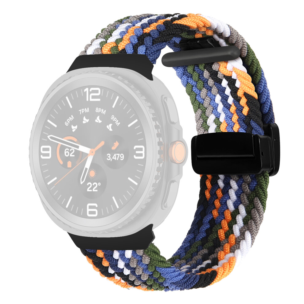 (Denim) Nylon Braid Watch Strap For Samsung Galaxy Watch8 Classic 46Mm / Watch8 44Mm / 40Mm Magnetic Buckle Wrist Band 6914287129191