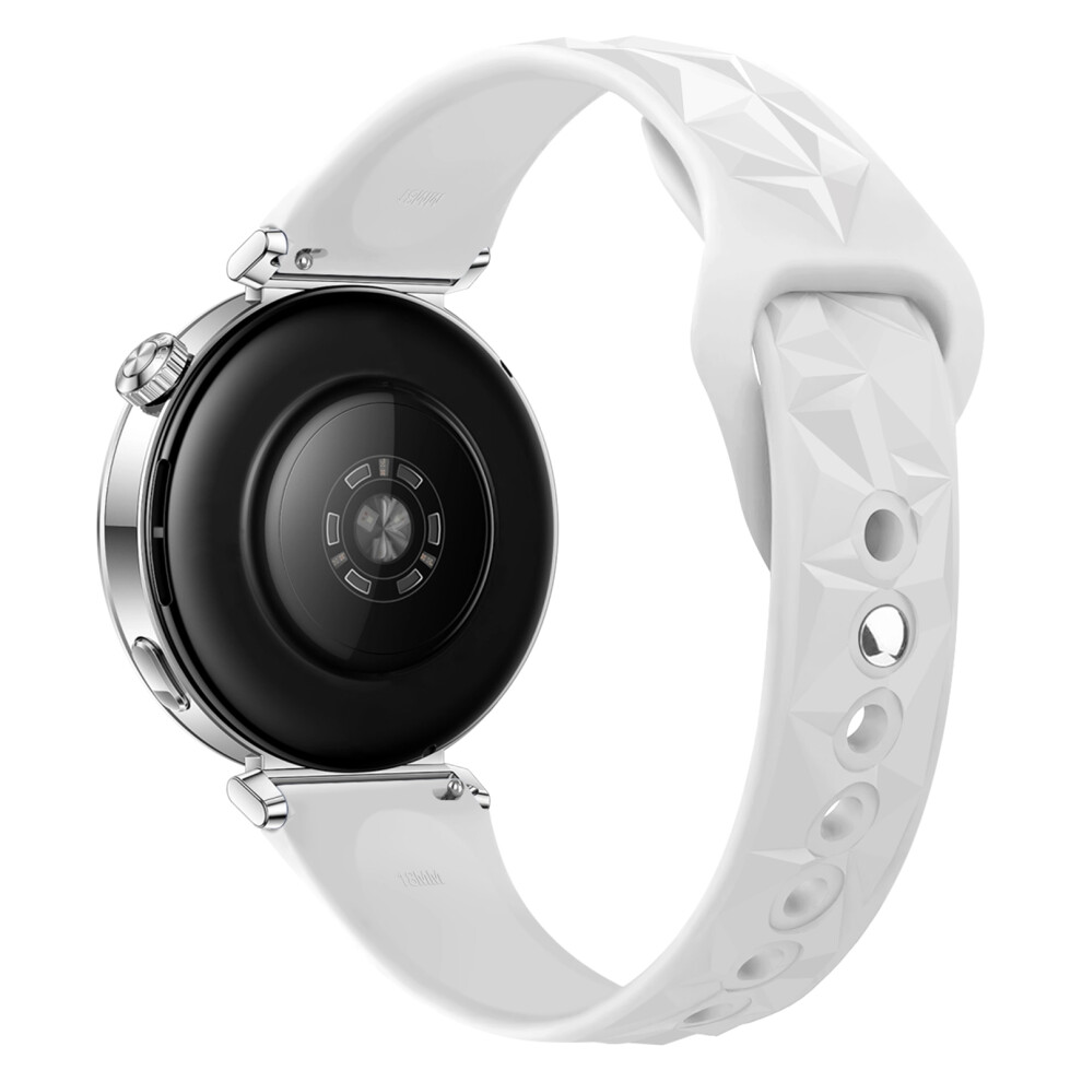 (White) For Huawei Watch Gt 5 41Mm Watch Band 18Mm Ice Crystal Silicone Strap White 6914282209454