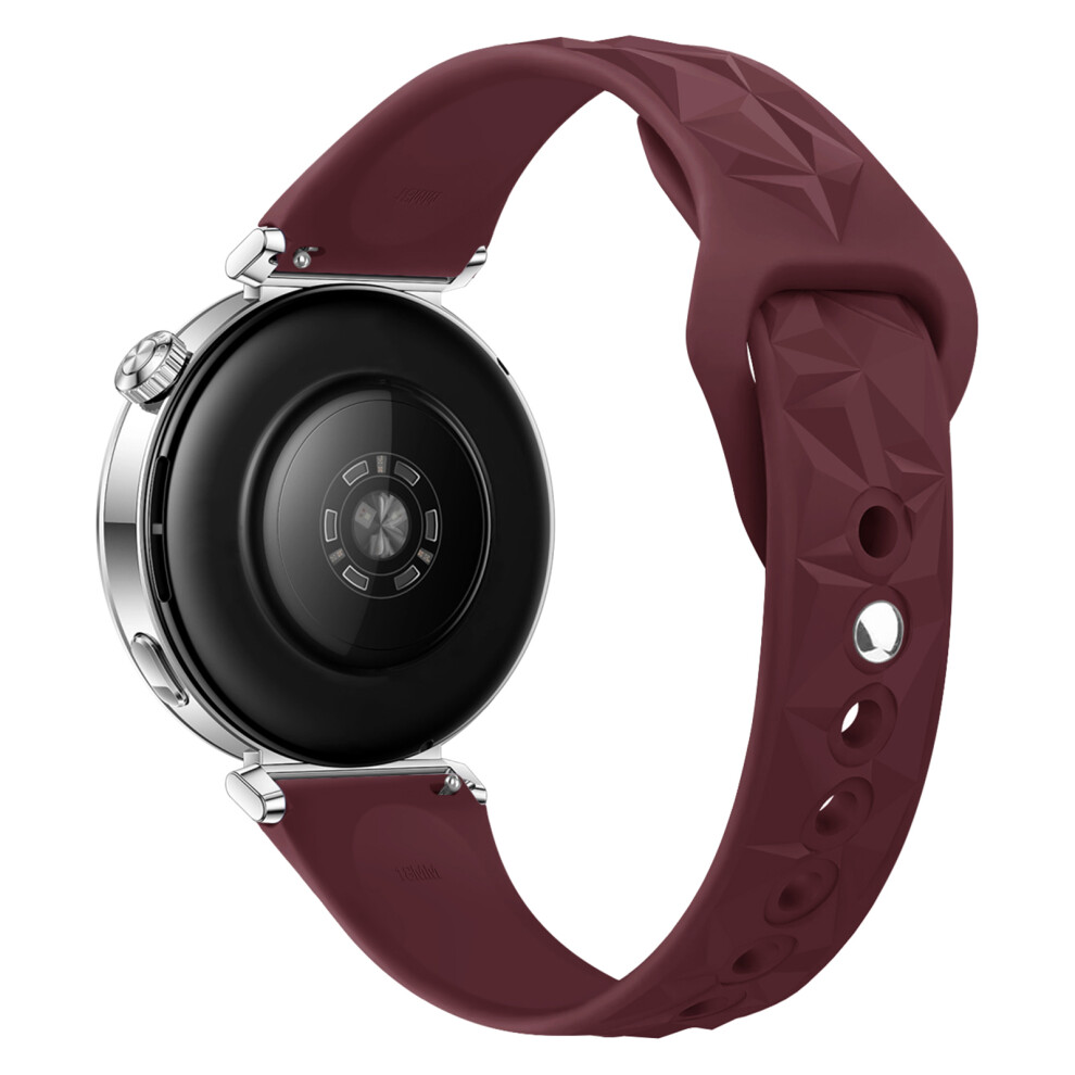 (Wine ) For Huawei Watch Gt 5 41Mm Watch Band 18Mm Ice Crystal Silicone Strap Red 6914289398113