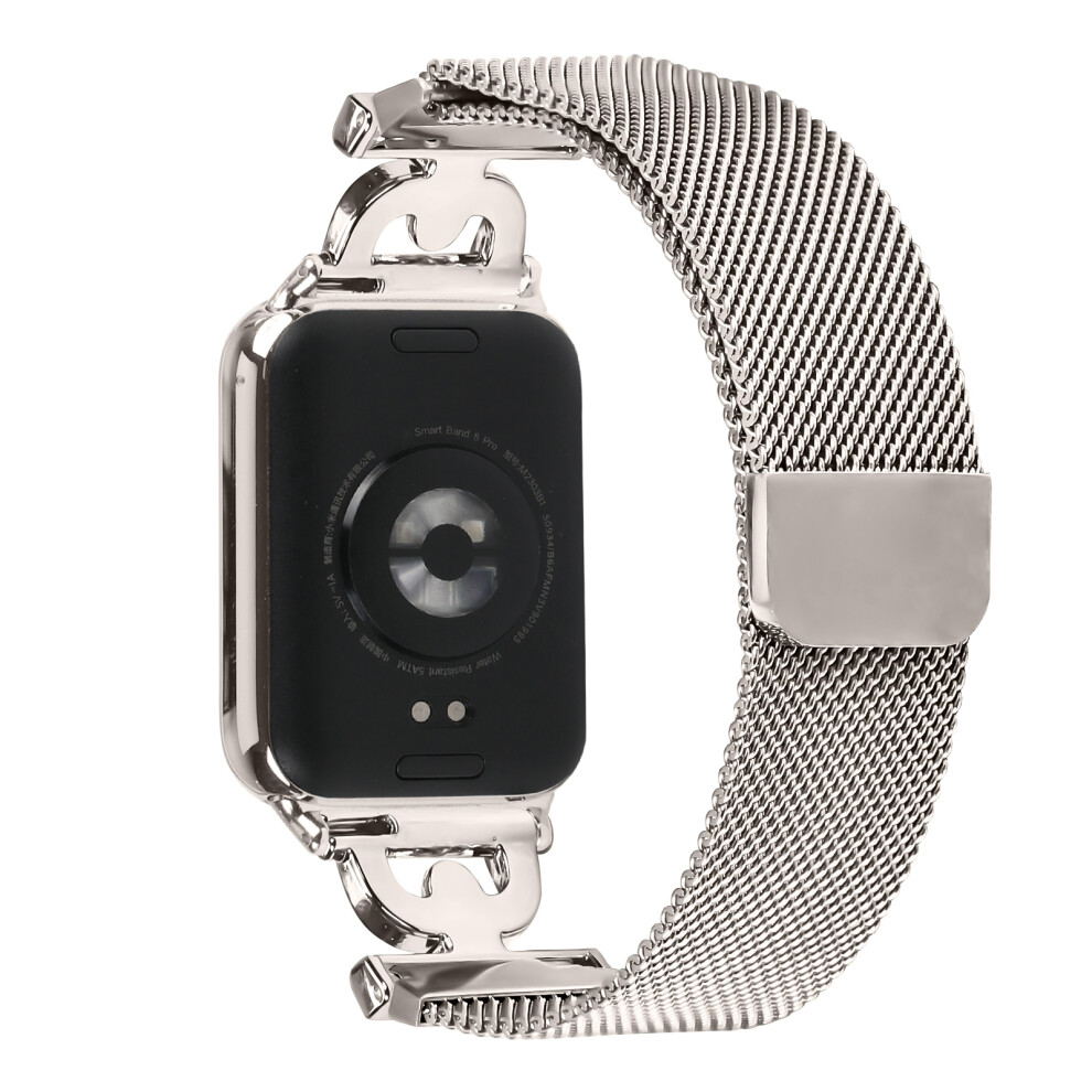 (Starlight) For Xiaomi Redmi Watch 4 Watch Band Electroplating Stainless Steel Strap D-Shape Rhinestones Decor 6914289804775