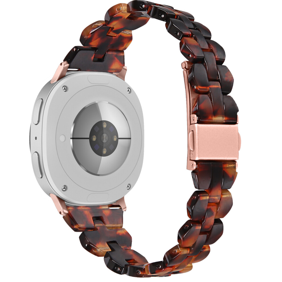 (Tortoiseshell) Resin Acrylic Watch Band For Samsung Galaxy Watch8 Classic 46Mm / Watch8 44Mm / 40Mm Rhombus Waterproof Wrist Strap 6914286832795