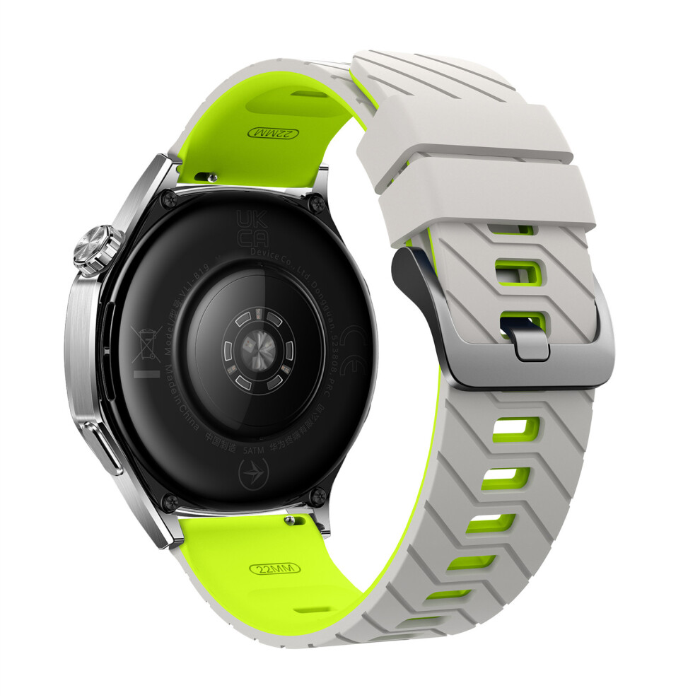(Starlight / ) 22Mm Silicone Strap For Samsung Galaxy Watch3 45Mm / Watch 46Mm / Huawei Watch Gt 5 46Mm Dual Color Twill Pattern Watch Band Green 6914286058119