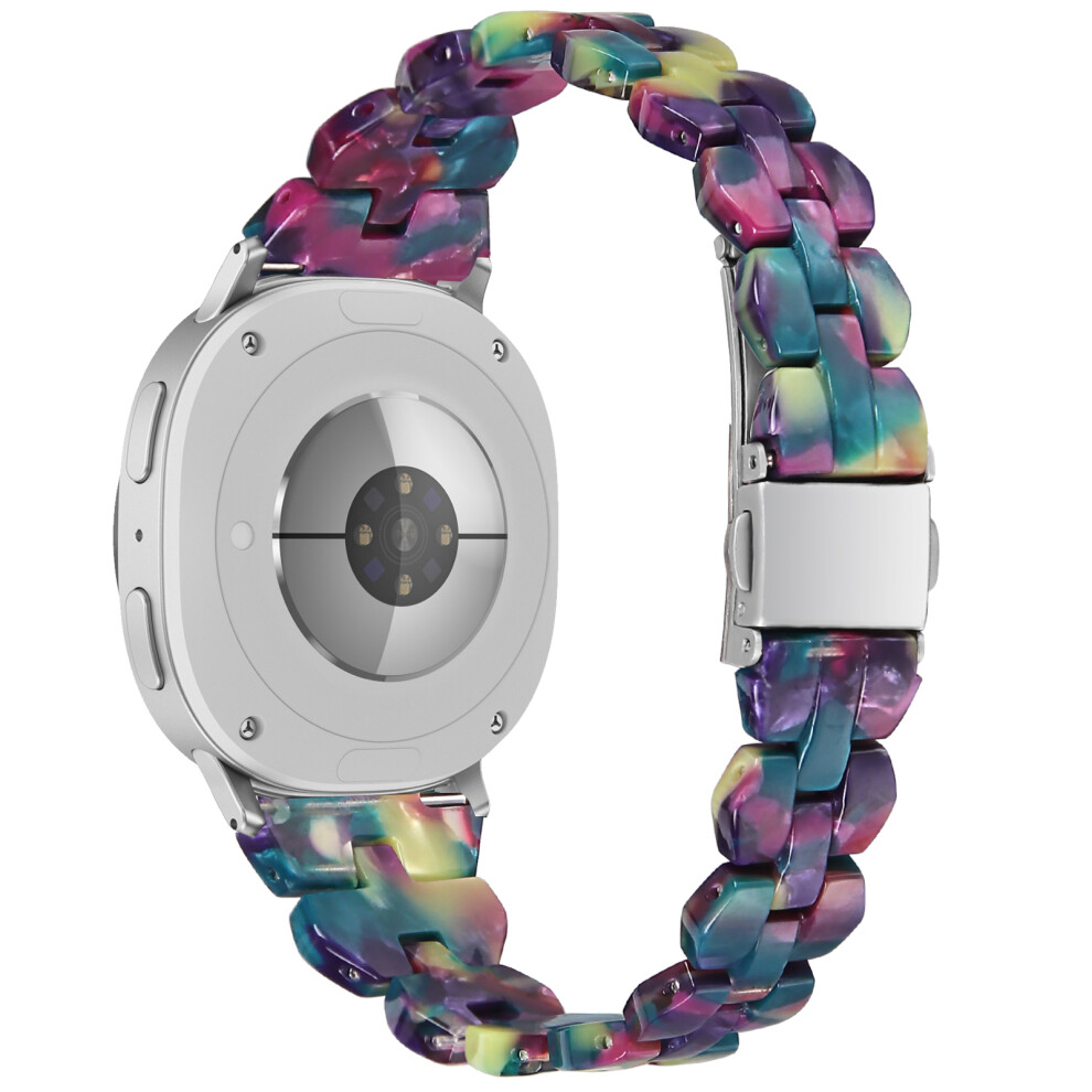 (Purple Green Mix) Resin Acrylic Watch Band For Samsung Galaxy Watch8 Classic 46Mm / Watch8 44Mm / 40Mm Rhombus Waterproof Wrist Strap Green,Purple 6914285544941