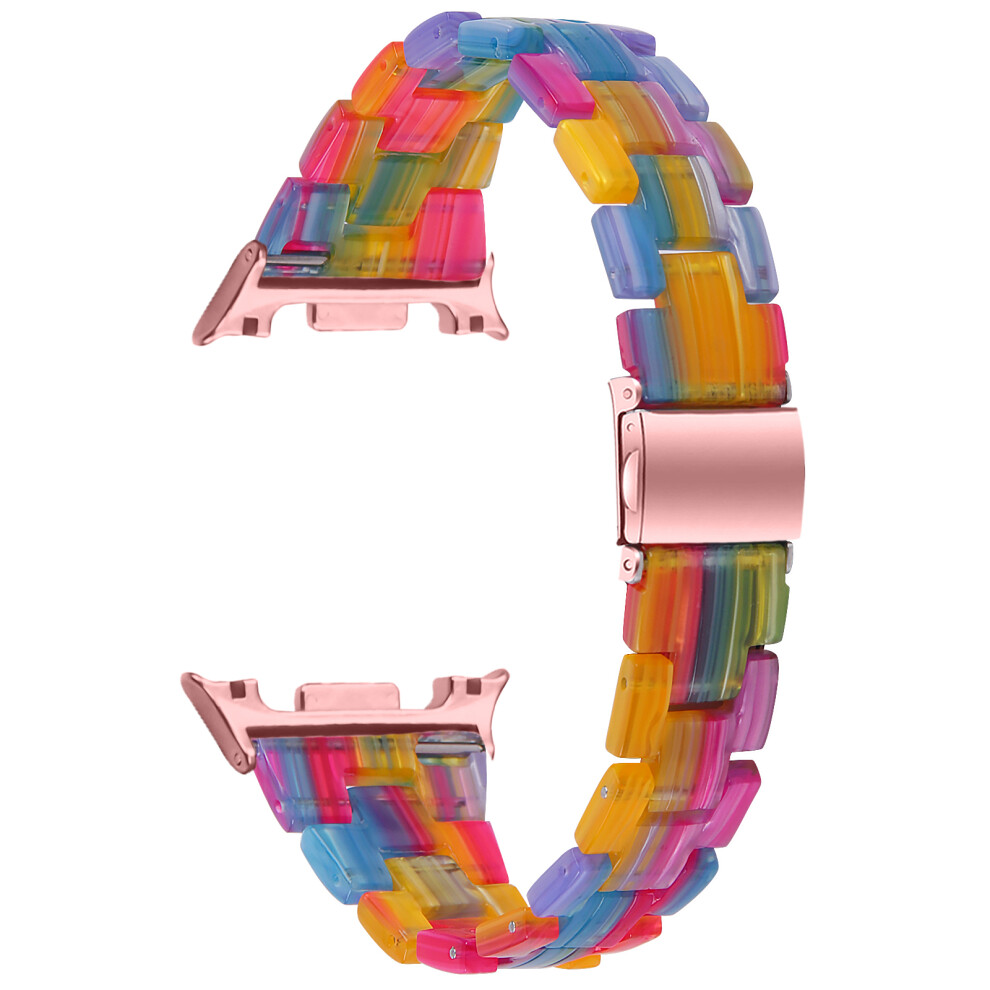 (Rainbow) Watch Strap For Samsung Galaxy Watch8 Classic 46Mm / Watch8 44Mm / 40Mm Acrylic Resin Waterproof Slim Wrist Band 6914283112548
