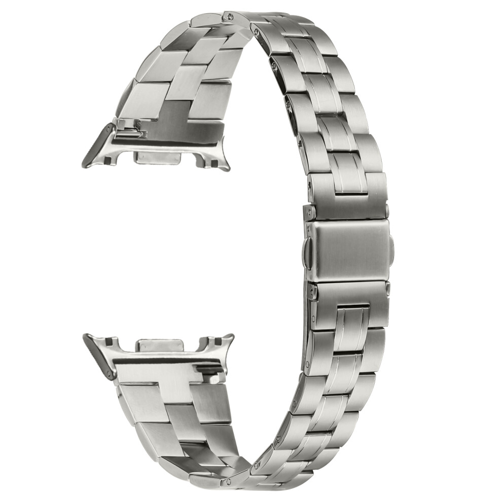 (Titanium) Stainless Steel Electroplating Watch Band For Samsung Galaxy Watch8 Classic 46Mm / Watch8 44Mm / 40Mm Three Bead Slim Wrist Strap 6914288124034