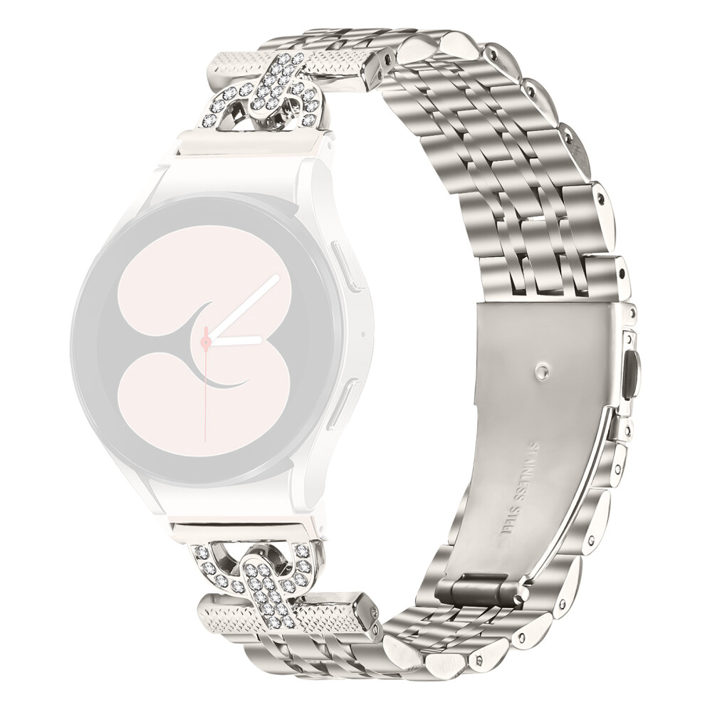 (Starlight) Watch Band For Samsung Galaxy Watch6 Classic 47Mm / 43Mm / Watch6 44Mm / 40Mm Stainless Steel Strap With Quick Release Connector 6914280734750