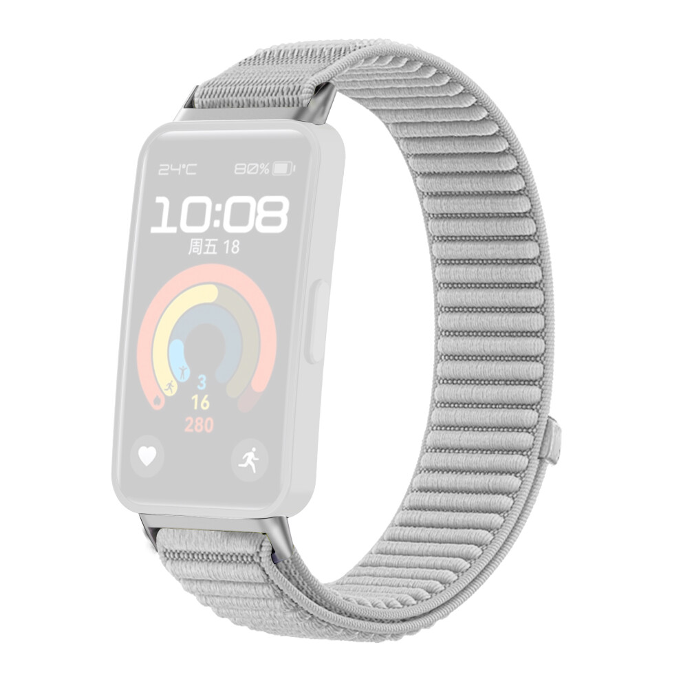 (Grey) Woven Nylon Strap For Huawei Band 10 / 9 / 8 Magic Tape Watch Band Grey 6914287473393