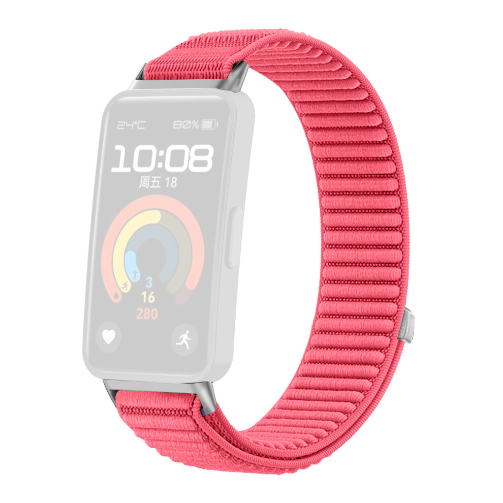 (Red) Woven Nylon Strap For Huawei Band 10 / 9 / 8 Magic Tape Watch Band Red 6914282960249
