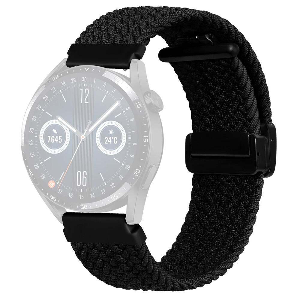 (Black) 18Mm Nylon Braid Watch Strap For Huawei Watch Gt 5 41Mm / Gt 4 41Mm Magnetic Buckle Wrist Band Black 6914289594249