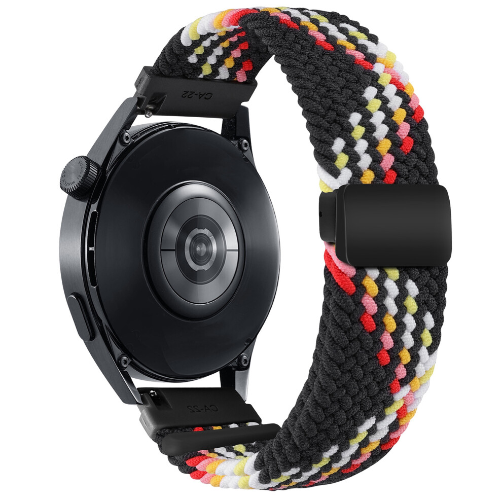 ( Rainbow) 18Mm Nylon Braid Watch Strap For Huawei Watch Gt 5 41Mm / Gt 4 41Mm Magnetic Buckle Wrist Band Black 6914283341924