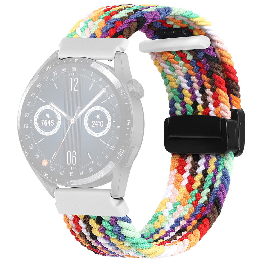 (Rainbow) 18Mm Nylon Braid Watch Strap For Huawei Watch Gt 5 41Mm / Gt 4 41Mm Magnetic Buckle Wrist Band 6914283693009