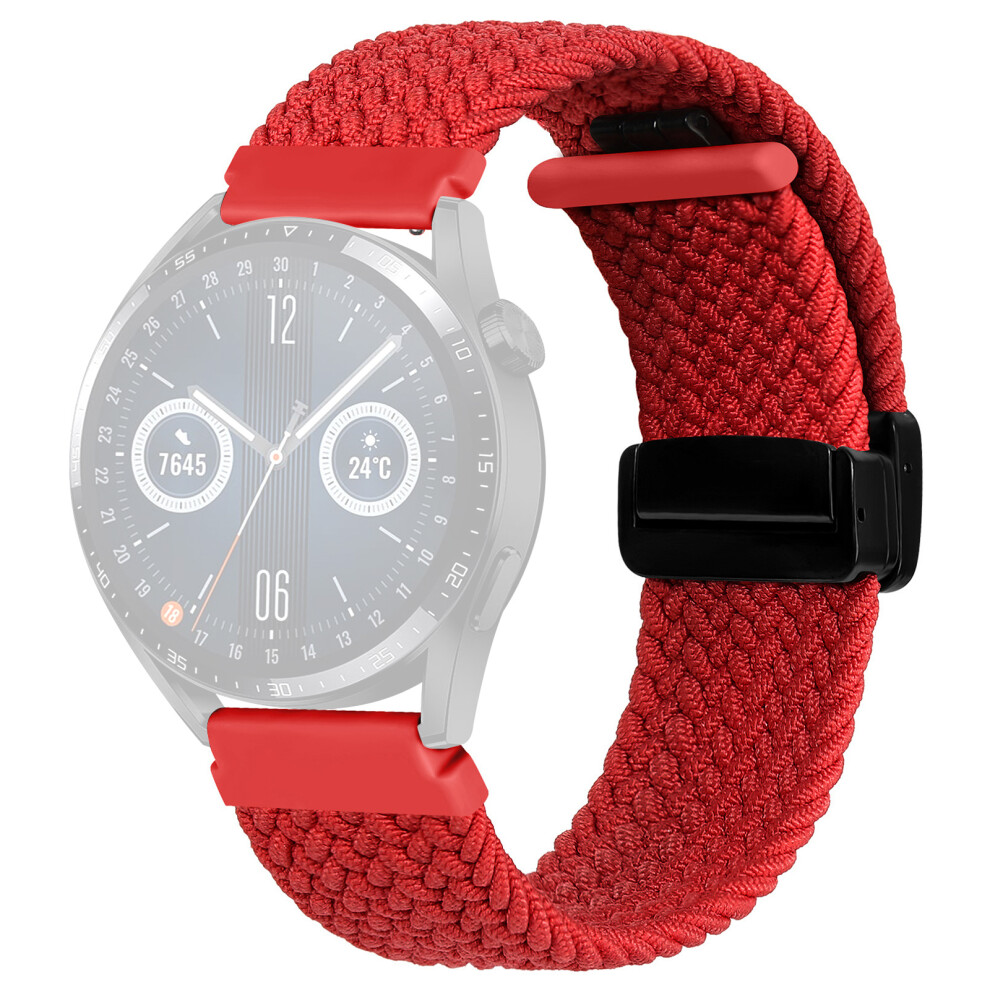 (Red) 18Mm Nylon Braid Watch Strap For Huawei Watch Gt 5 41Mm / Gt 4 41Mm Magnetic Buckle Wrist Band Red 6914282647263