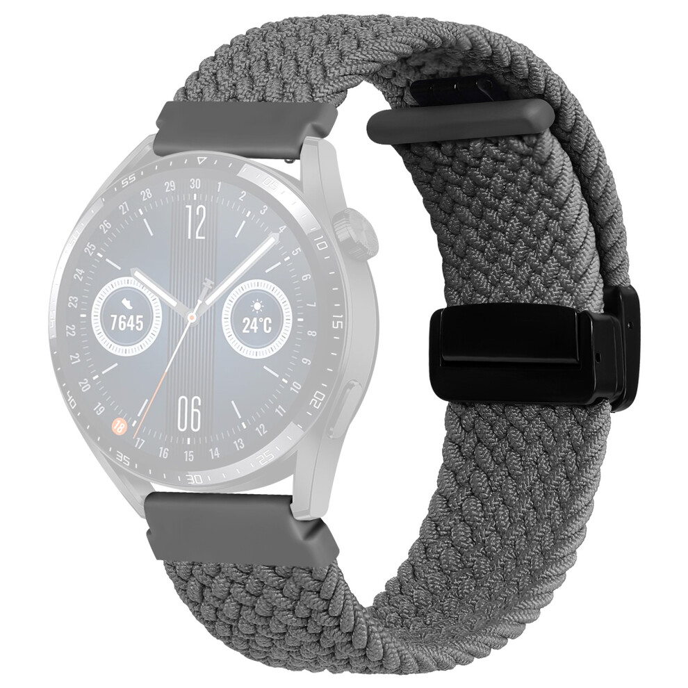 (Grey) 18Mm Nylon Braid Watch Strap For Huawei Watch Gt 5 41Mm / Gt 4 41Mm Magnetic Buckle Wrist Band Grey 6914288793629