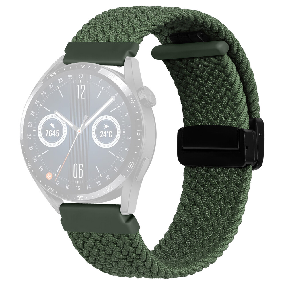 (Green) 18Mm Nylon Braid Watch Strap For Huawei Watch Gt 5 41Mm / Gt 4 41Mm Magnetic Buckle Wrist Band Green 6914287802025