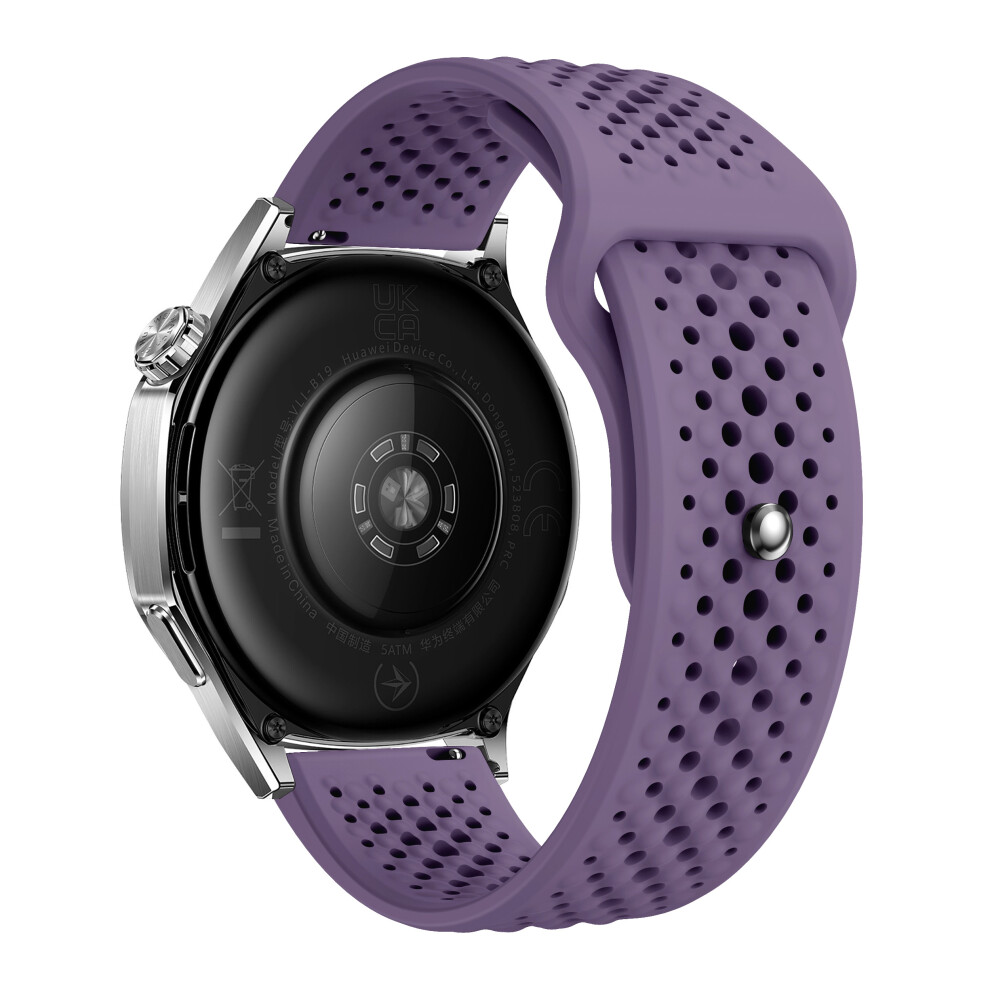 (Purple) 22Mm Silicone Band For Huawei Watch Gt 5 46Mm / Samsung Galaxy Watch3 45Mm Breathable Quick Release Watch Strap Purple 6914287501324